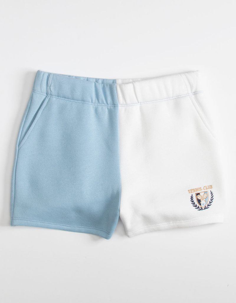 RSQ Embroidered Colorblock Girls Sweat Shorts image number 0