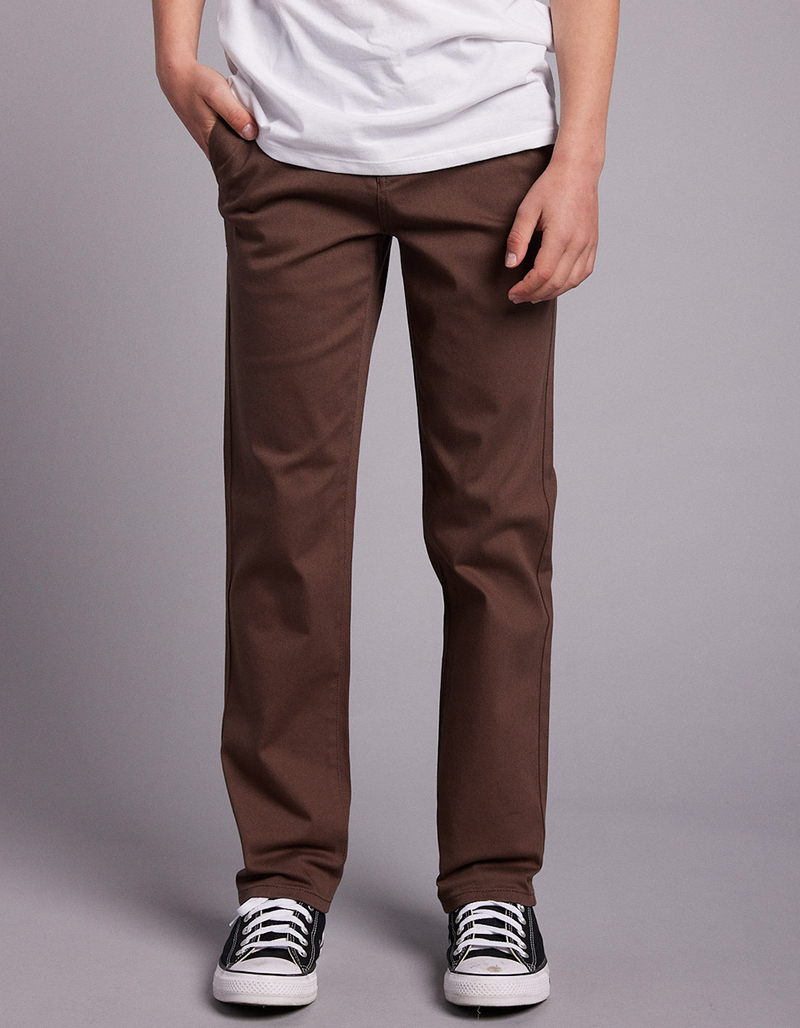RSQ Boys Slim Dark Brown Chino Pants image number 1