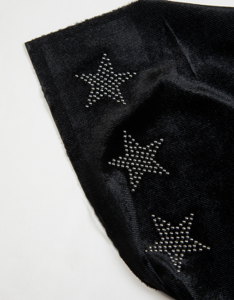 FULL TILT Velour Rhinestone Star Hair Scarf image number 3
