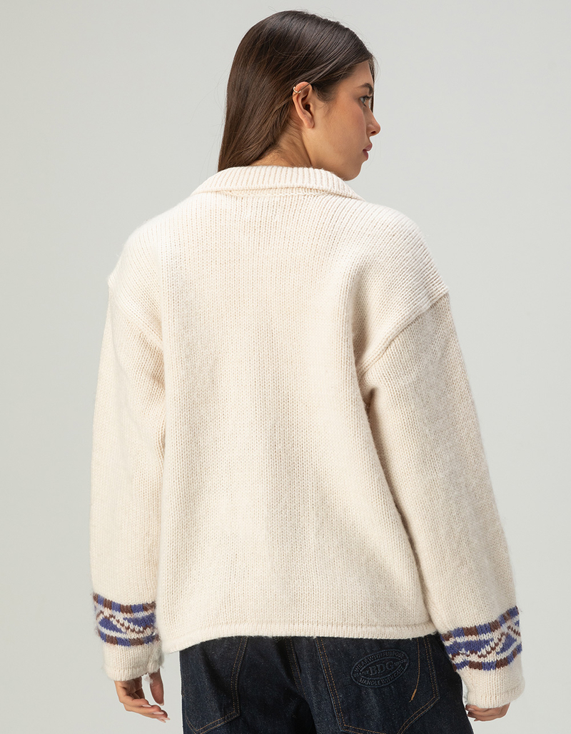 OBEY Swans Womens Zip-Up Sweater image number 3