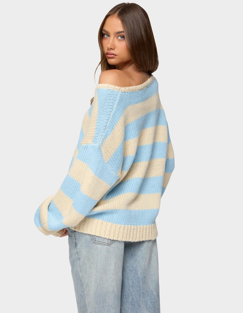 EDIKTED Tracie Striped Oversized Sweater image number 2