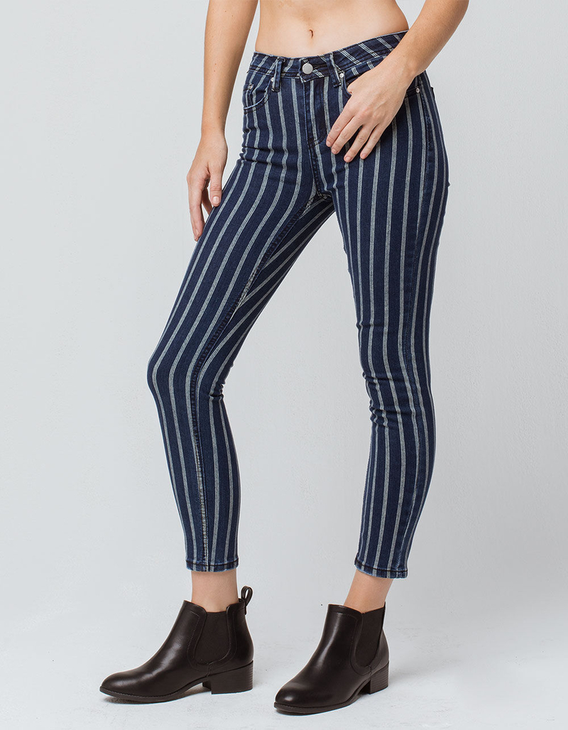 IVY & MAIN Stripe Denim Womens Skinny Jeans image number 1