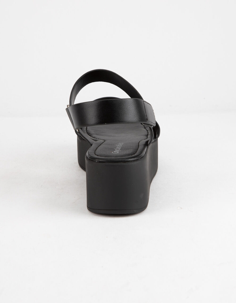 CITY CLASSIFIED Two Strap Black Womens Velcro Flatform Sandals image number 3