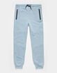 RSQ Fleece Seamed Boys Light Blue Jogger Sweatpants image number 1