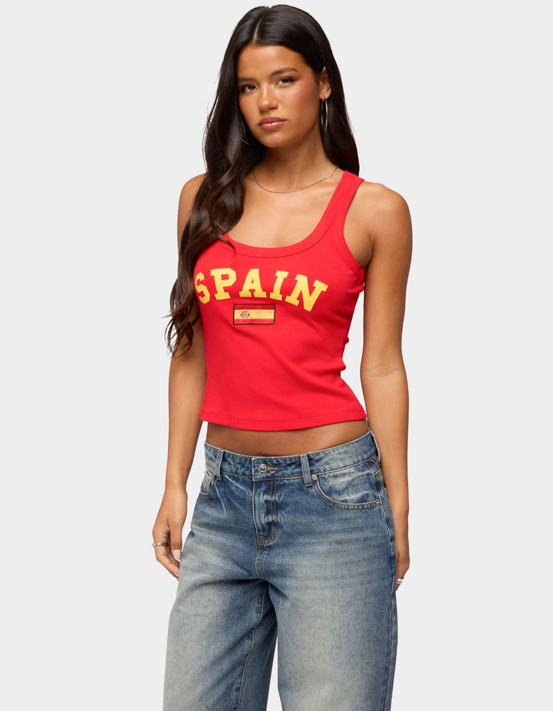 EDIKTED Spain Ribbed Tank Top image number 1