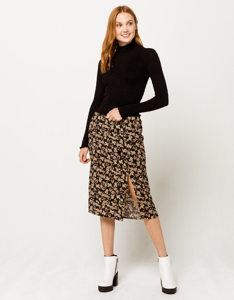 IVY & MAIN Solid Turtleneck Black Womens Top image number 3