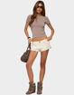 EDIKTED Rowan Iridescent Button Raglan Tee image number 5