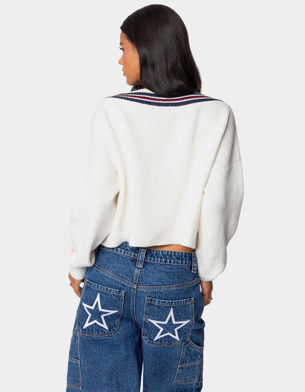 EDIKTED Lauryl V-Neck Sweater - WHITE | Tillys