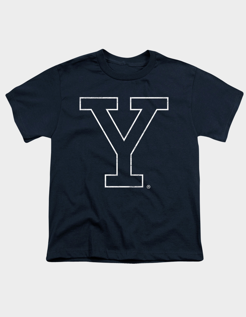 YALE UNIVERSITY Official Distressed Primary Logo Boys Tee image number 0