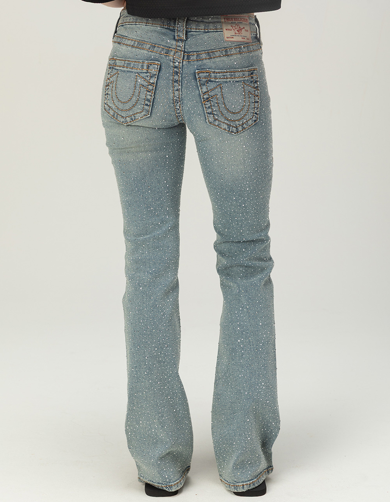 TRUE RELIGION Becca Mid Rise Big T Crystal Womens Bootcut Jeans image number 4