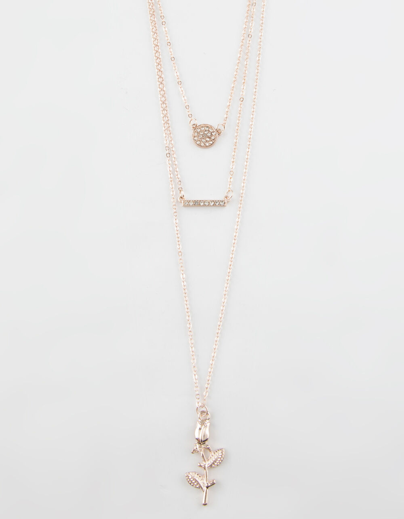 FULL TILT 3 Layer Rose Necklace image number 0