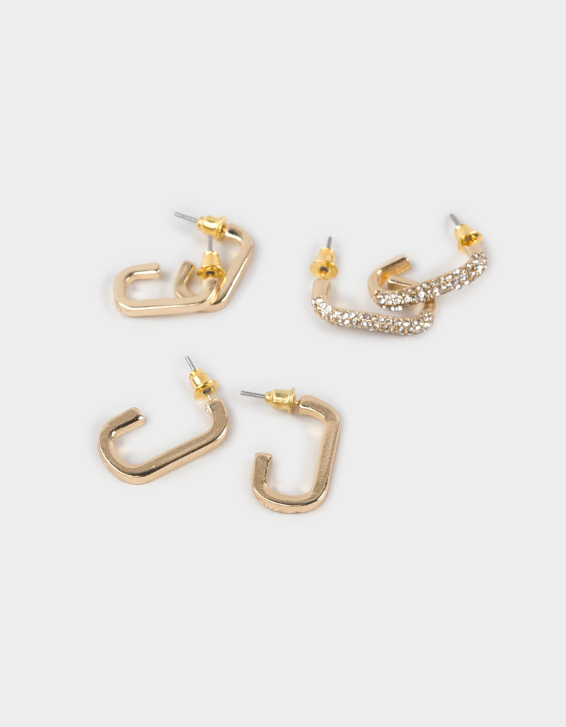FULL TILT 3 Pack Sparkle Hoop Earrings image number 0