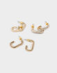 FULL TILT 3 Pack Sparkle Hoop Earrings image number 1