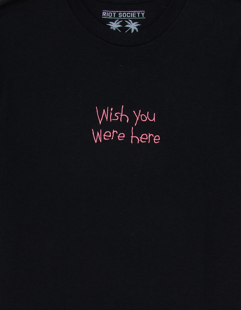 RIOT SOCIETY Wish You Were Here Embroidered Mens Tee image number 1