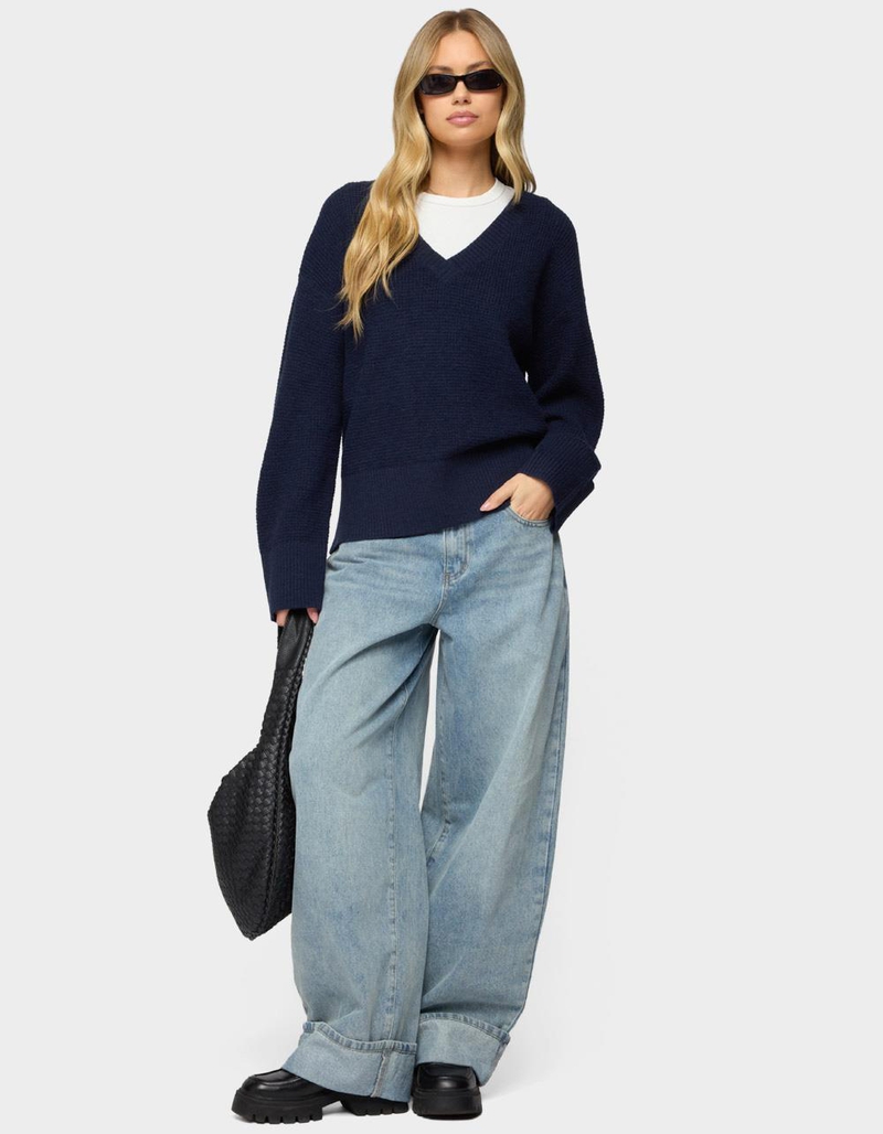 EDIKTED Bluebell Oversized Waffle Knit Sweater image number 4