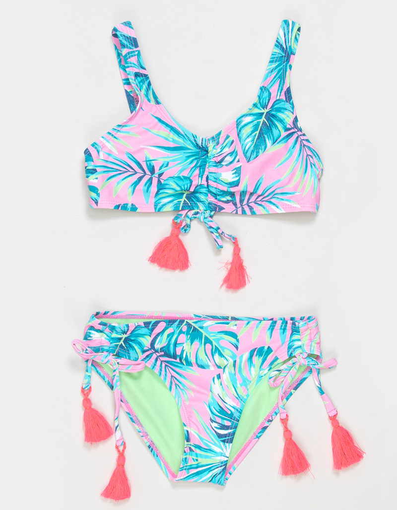 BEACH LINGO Shade Palm Girls Bralette Bikini Set image number 0