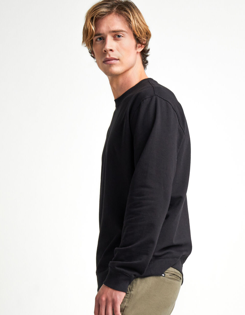 RSQ Mens Solid Crewneck Black Sweatshirt image number 2