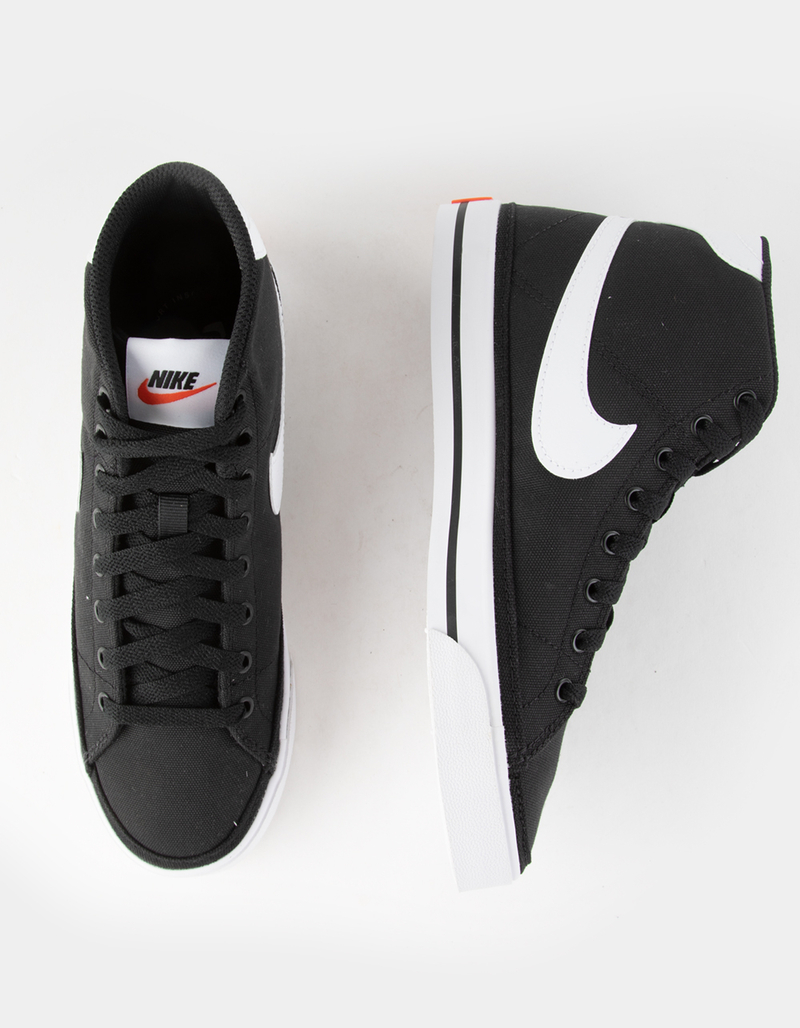 NIKE Court Legacy Canvas Mid Womens Shoes BLK/WHT Tillys