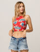 ELODIE Tropical High Neck Womens Crop Top image number 1