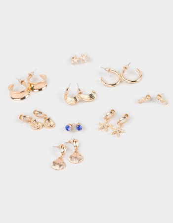 FULL TILT 9 Pack Beach Shell Starfish Earrings Primary Image