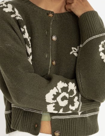 RHYTHM Antique Floral Womens Crop Cardigan Alternative Image