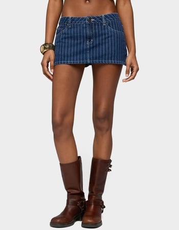 EDIKTED Camelia Denim Mini Skort Primary Image