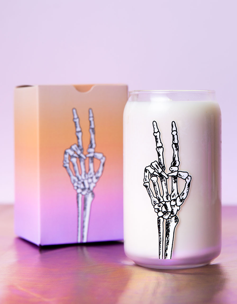 TALKING OUT OF TURN Skeleton Peace Candle image number 0