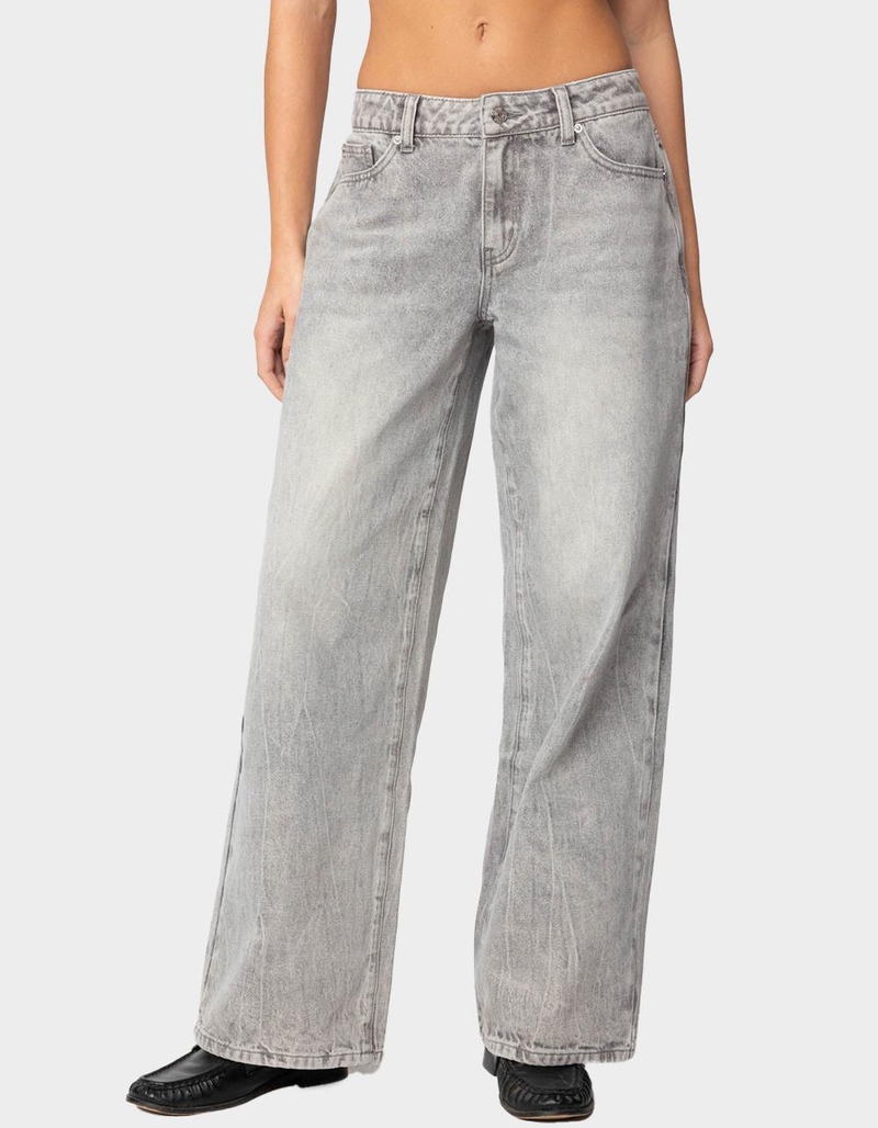 EDIKTED Magda Low Rise Acid Wash Jeans image number 0