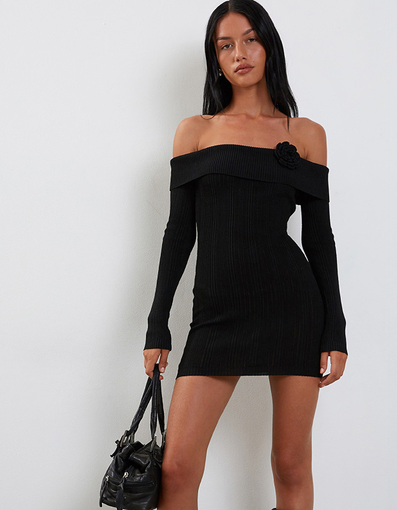 MOTEL Off The Shoulder Mirabell Womens Dress image number 7