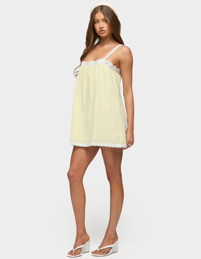 EDIKTED Hipla Contrast Lacey Cotton Dress image number 1
