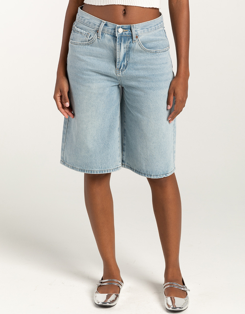 RSQ Womens Baggy Carpenter Jorts LIGHT WASH Tillys