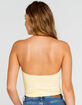 FULL TILT Seamless Stripe Womens Yellow Halter Top image number 3