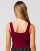 BOZZOLO Square Neck Womens Burgundy Crop Tank Top image number 3
