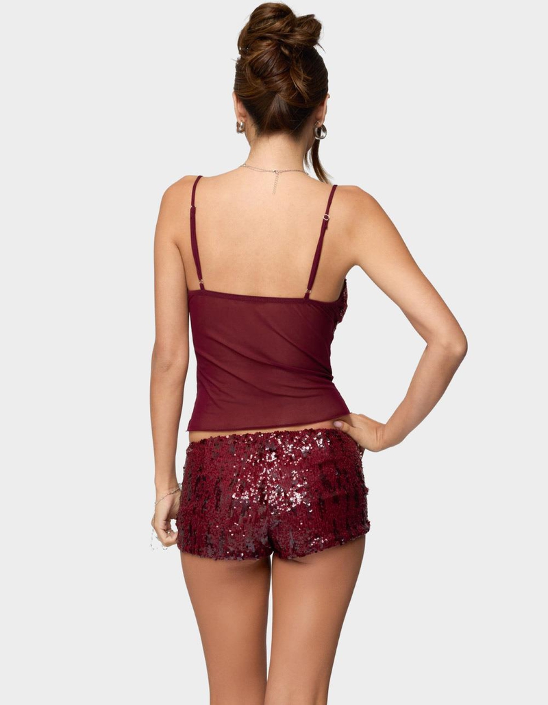 EDIKTED Azelia Beaded Sheer Mesh Top image number 2