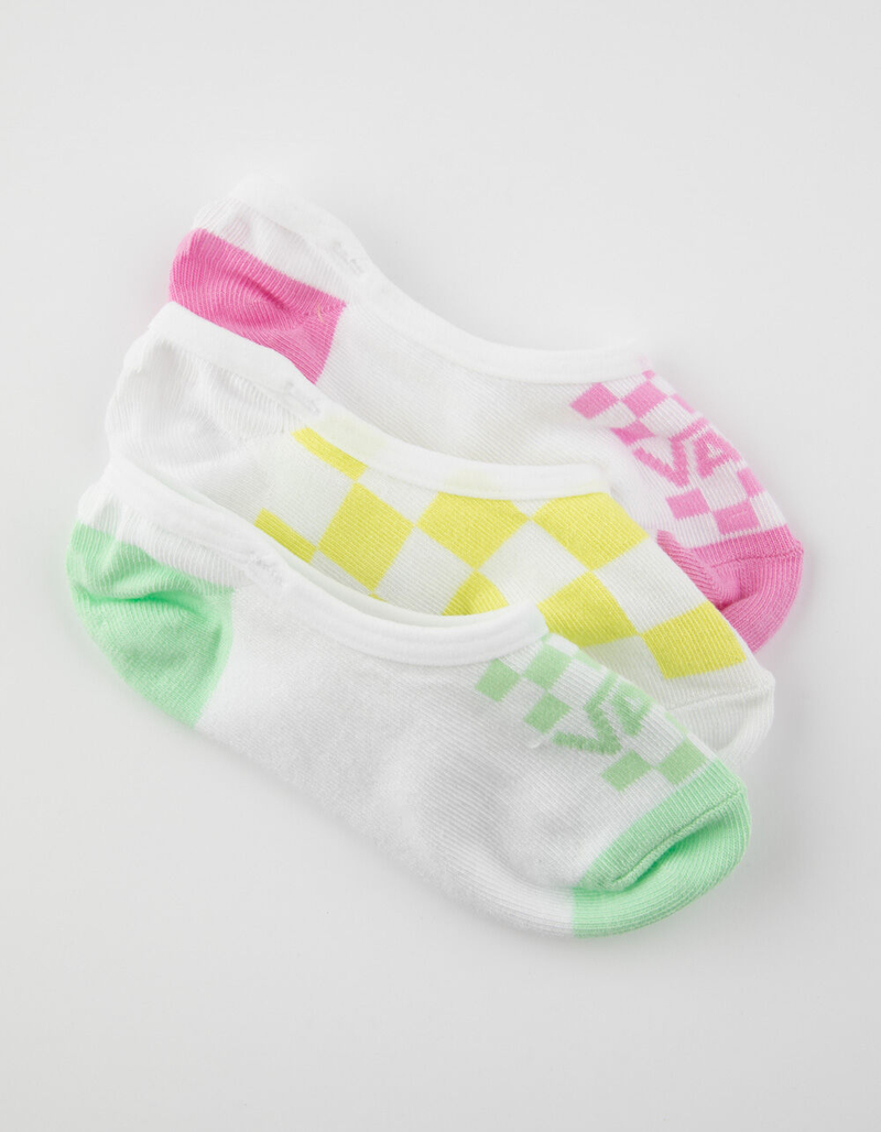 VANS 3 Pack Rainy Day Check Canoodle Girls No Show Socks image number 0