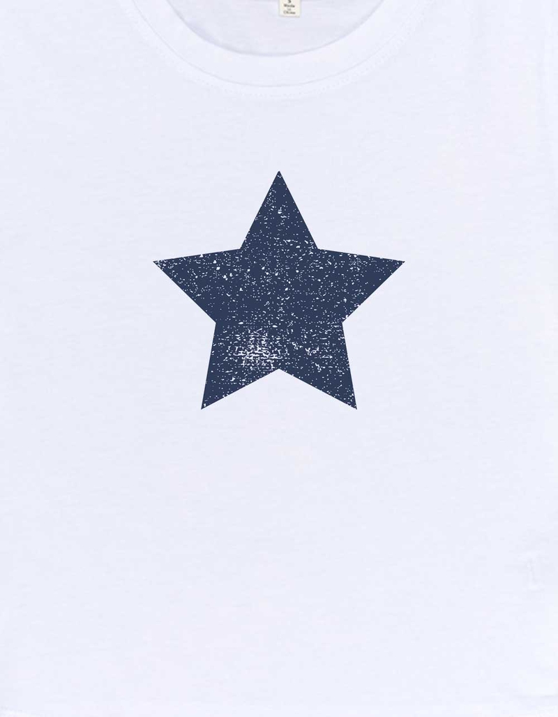 STAR Distressed Womens Baby Tee image number 2