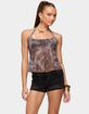 EDIKTED Tiger Printed Mesh Babydoll Top image number 1