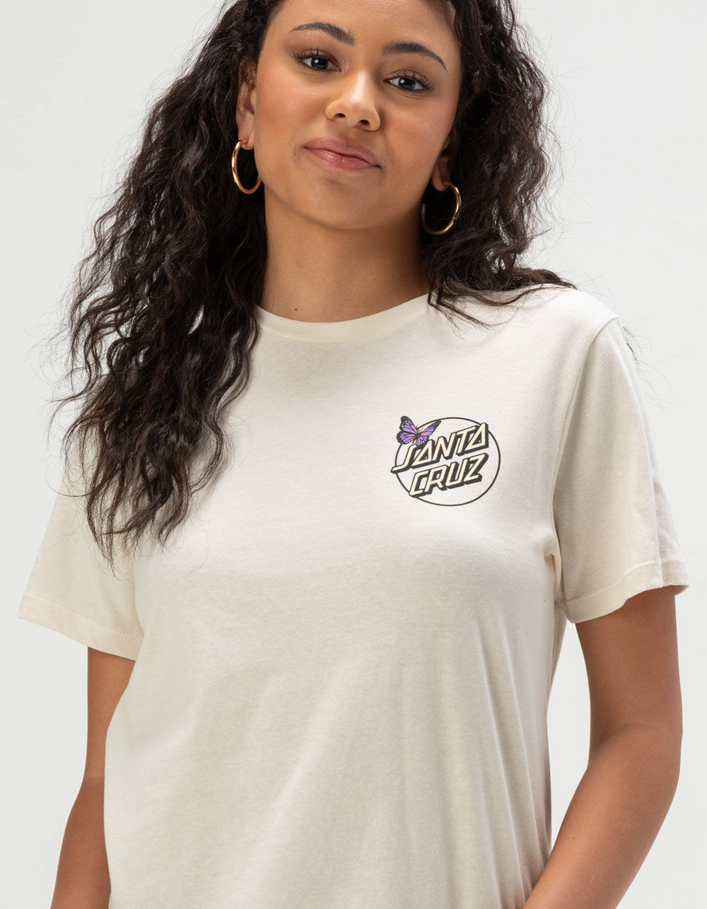 SANTA CRUZ Monarch Dot Womens Oversized Tee - WHITE - L | Tillys