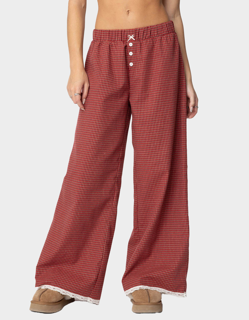 EDIKTED Dakota Plaid Pants image number 0