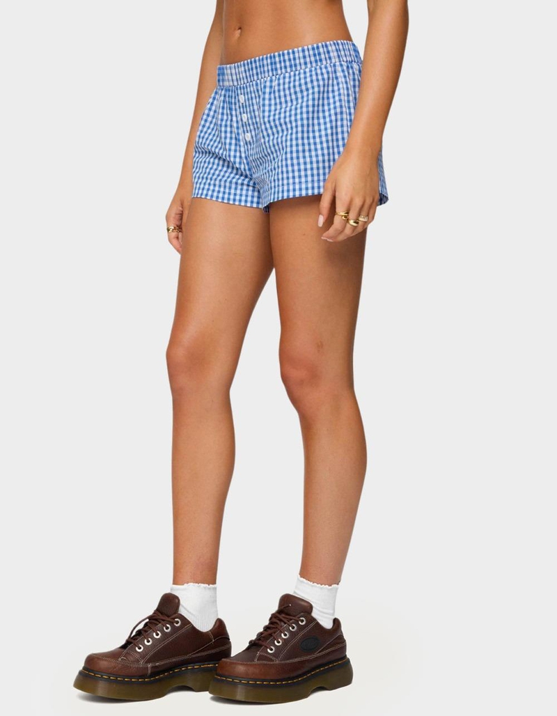 EDIKTED Maryanne Gingham Boxer Shorts image number 1
