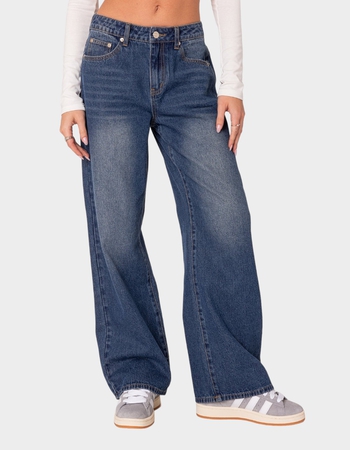 EDIKTED Karie Relaxed Mid Rise Jeans Primary Image