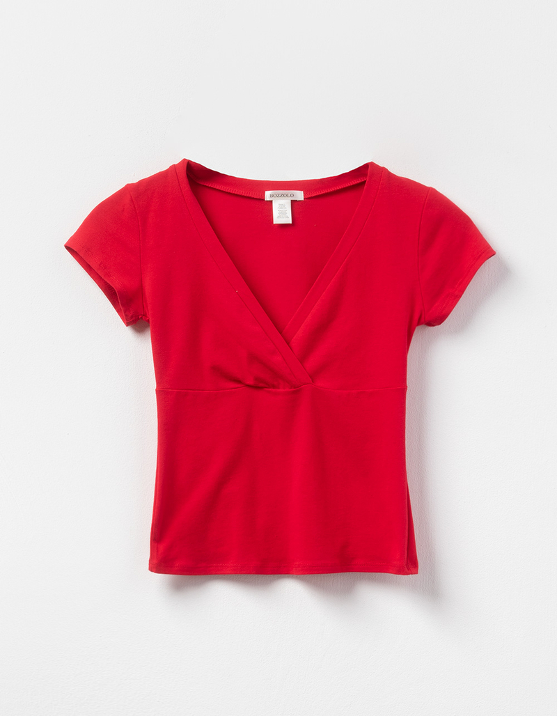 BOZZOLO Womens Surplice Tee image number 0
