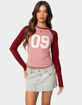 EDIKTED 09 Raglan Long Sleeve Tee image number 1