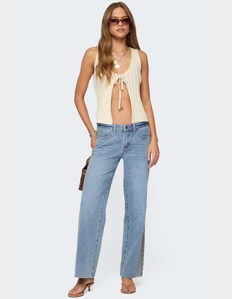 EDIKTED Verona Split Front Knit Top image number 1