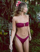 FULL TILT Textured Ring Bandeau Bikini Top image number 6