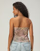 WEST OF MELROSE Animal Print Womens Mesh Cinch Tube Top image number 4