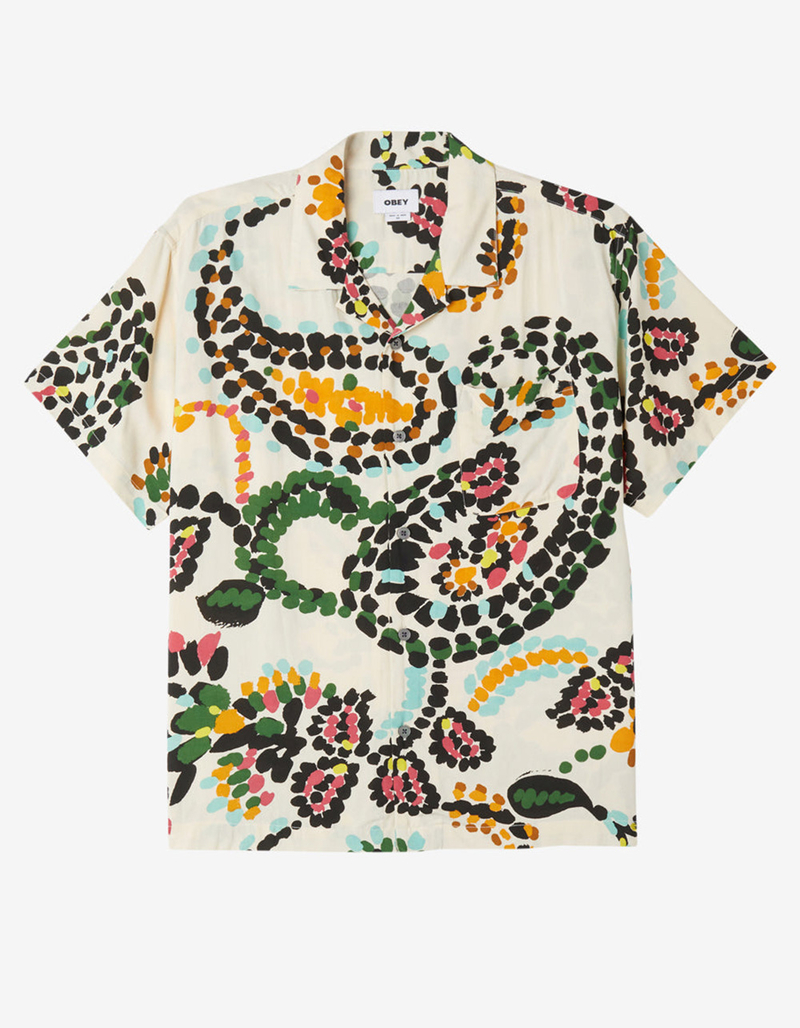 OBEY Paisley Dots Mens Button Up Shirt image number 0