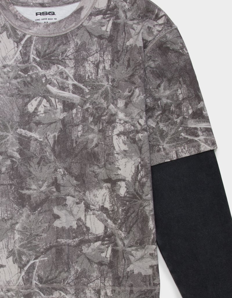 RSQ Mens Long Sleeve Boxy 2fer Tee image number 2