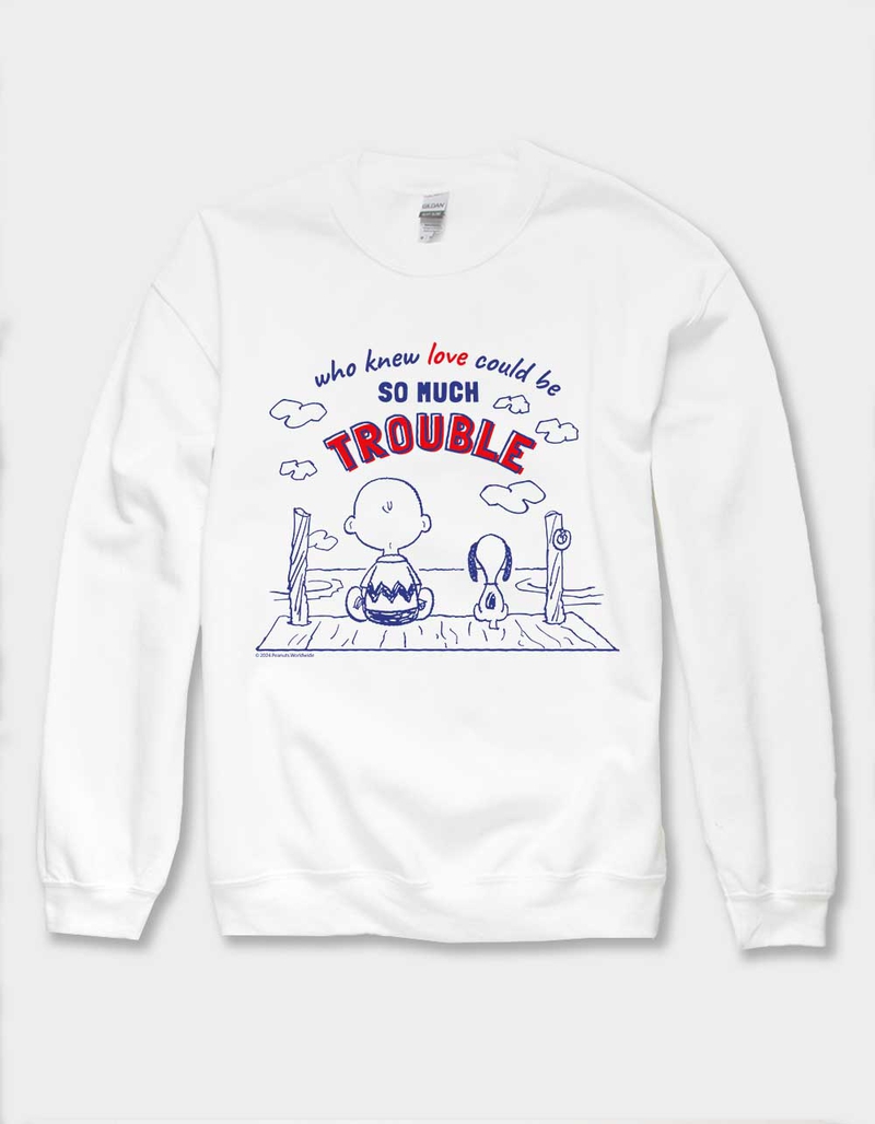 PEANUTS Love Trouble Unisex Crewneck Sweatshirt image number 0