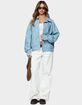 EDIKTED Oversized Washed Faux Leather Jacket image number 5
